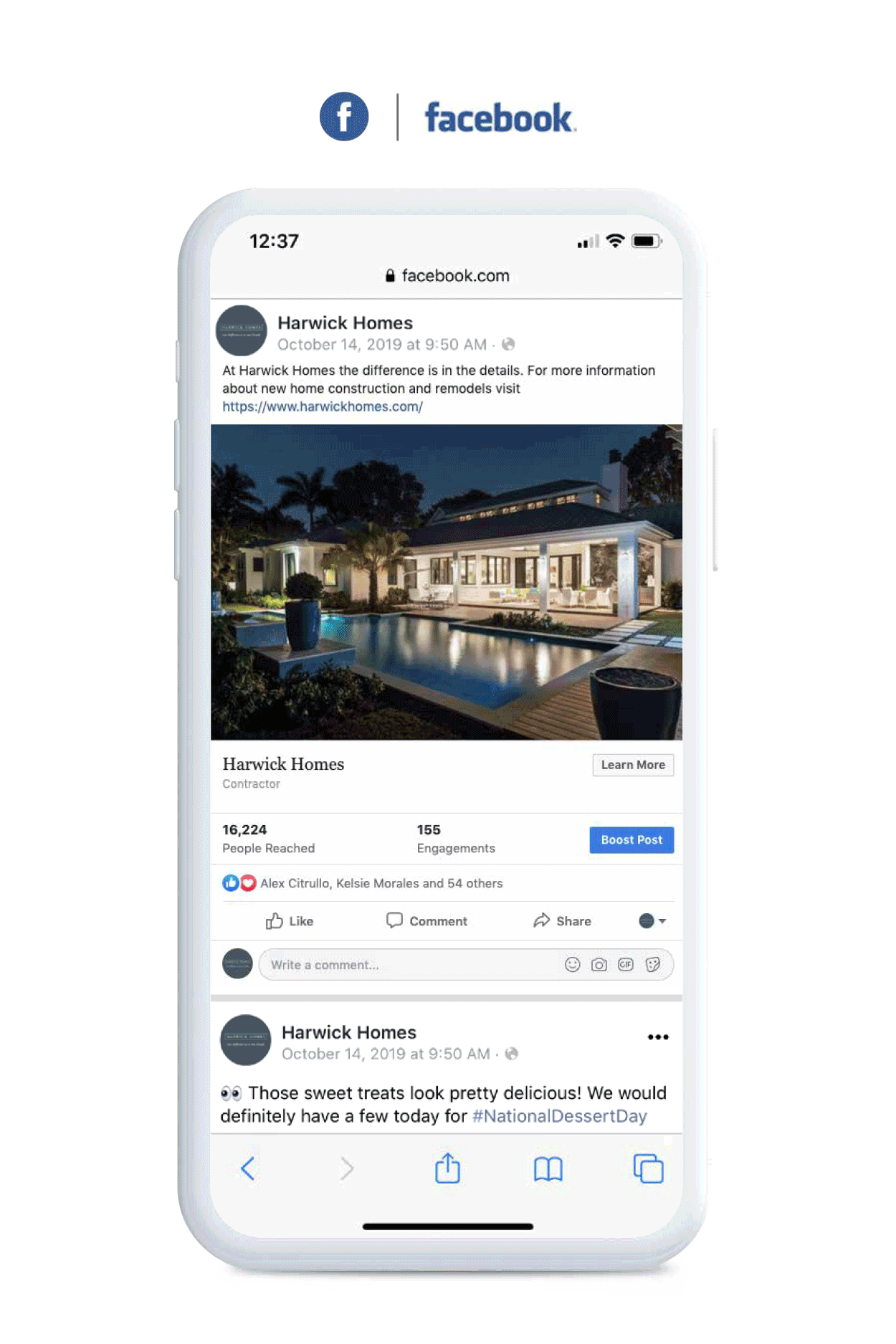Harwick Homes - Facebook Social Media Marketing