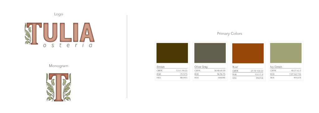 Tulia Material Tulia Osteria | Wilson Creative Group